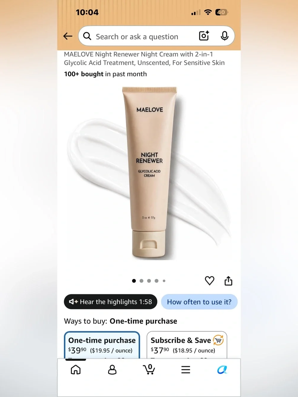 Maelove Night Renewer Glycolic Acid Cream
